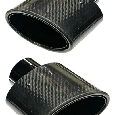 Par Ponteira Escapamento Oval Carbono 6 Pol. Linha Audi Rs