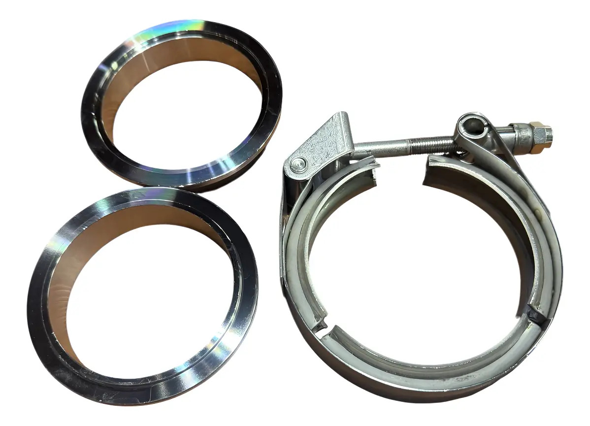 Kit Abraçadeira 3 Pol V-band V-clamp + Par Flanges - Inox