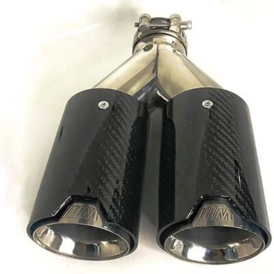 Ponteira Dupla Inox Carbono Estilo Bmw M3
