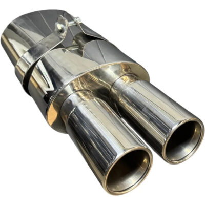 Abafador Esportivo Saída Dupla 3 Pol Inox 304 + Cinta Inox